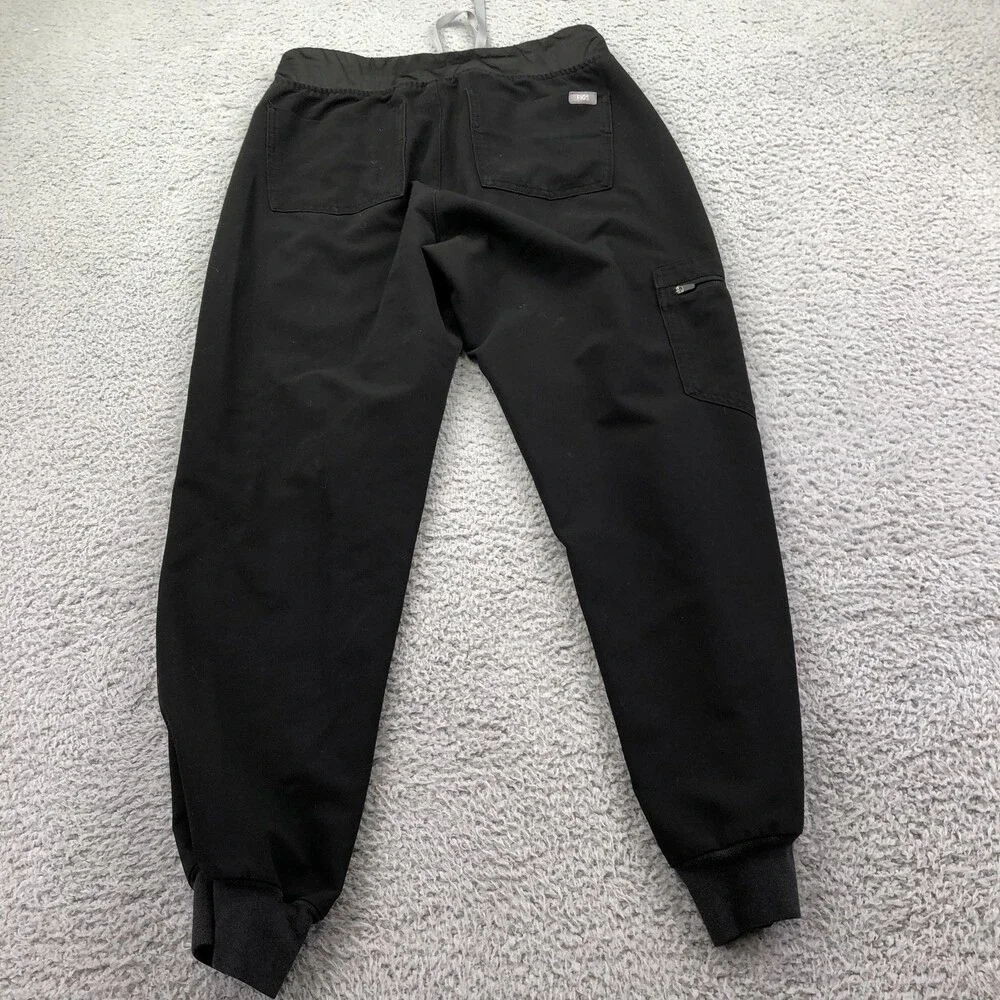 FIGS Scrub Pants Womens Small Black Technical Collection Jogger Cargo Pockets